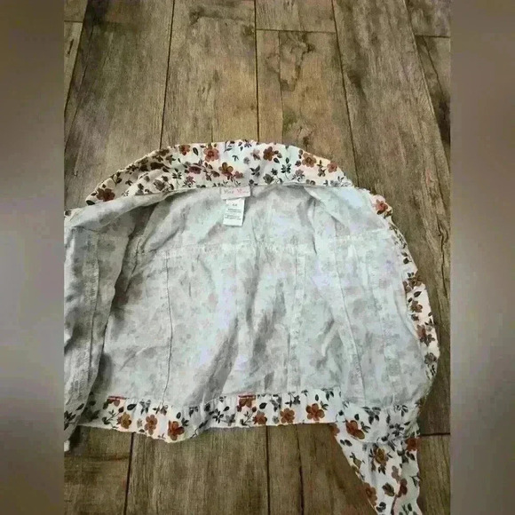 LITTLE LASS girls size 6x jacket  orange and white - Picture 9 of 9